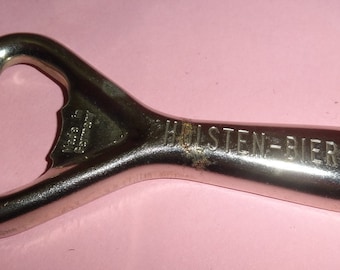 Abridor de botellas de cerveza alemana Holsten, Alemania, década de 1960, antiguo abridor de botellas de metal en forma de hojalata, ¡regalo para club de pub, cerveza y vino!