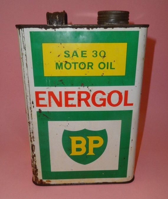 Vtg BP ENERGOL MOTOR Oil Tin Can Empty Old B P Oil Can Sae 30 Etsy