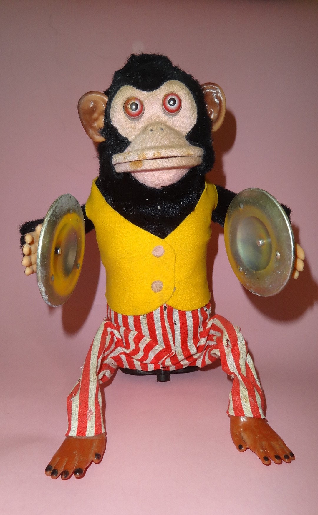 70s Vintage Jolly Chimp Monkey 日本製 Vintage Musical Jolly Chimp Plays Cymbals Daishin Japan In