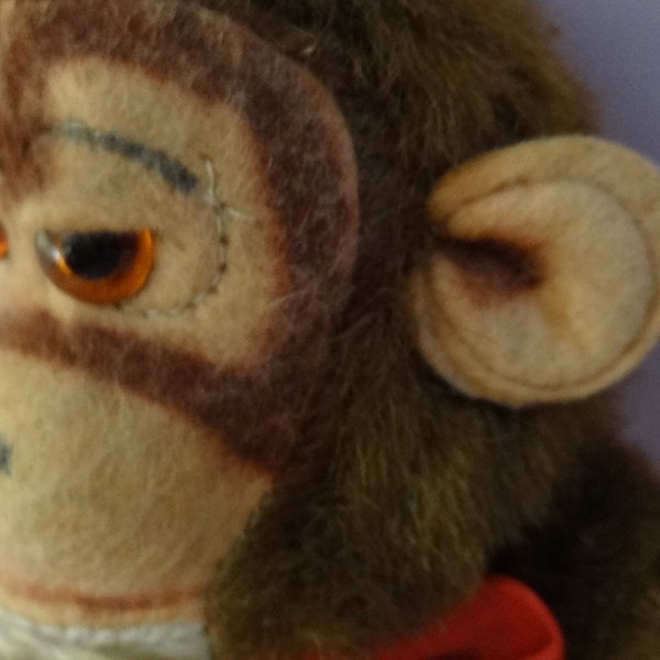 Vtg STUFFED MONKEY DOLL 1960's Steiff?, Plush Jointed Monkey Mohair Animals, Plush Monkey Doll, Toy Shop Store Stuffed Animal Toy Decor