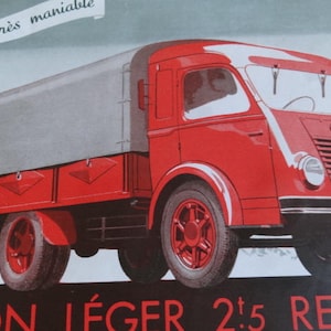RENAULT CAMION LEGER 2.5 t Werbung Verkaufsbroschüre, Frankreich RENAULT, Camion Leger Gefaltetes Plakat, Camion Bache R 2161, RENAULT LKW-Vertreter