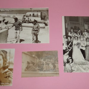 Vtg GREEK ROYAL FAMILY Lot 4 Fotos Postkarten mit König Konstantin Königin Anna Maria 1960er Jahre, Griechenland Royalty Hochzeit Krönung Seltene alte Fotos