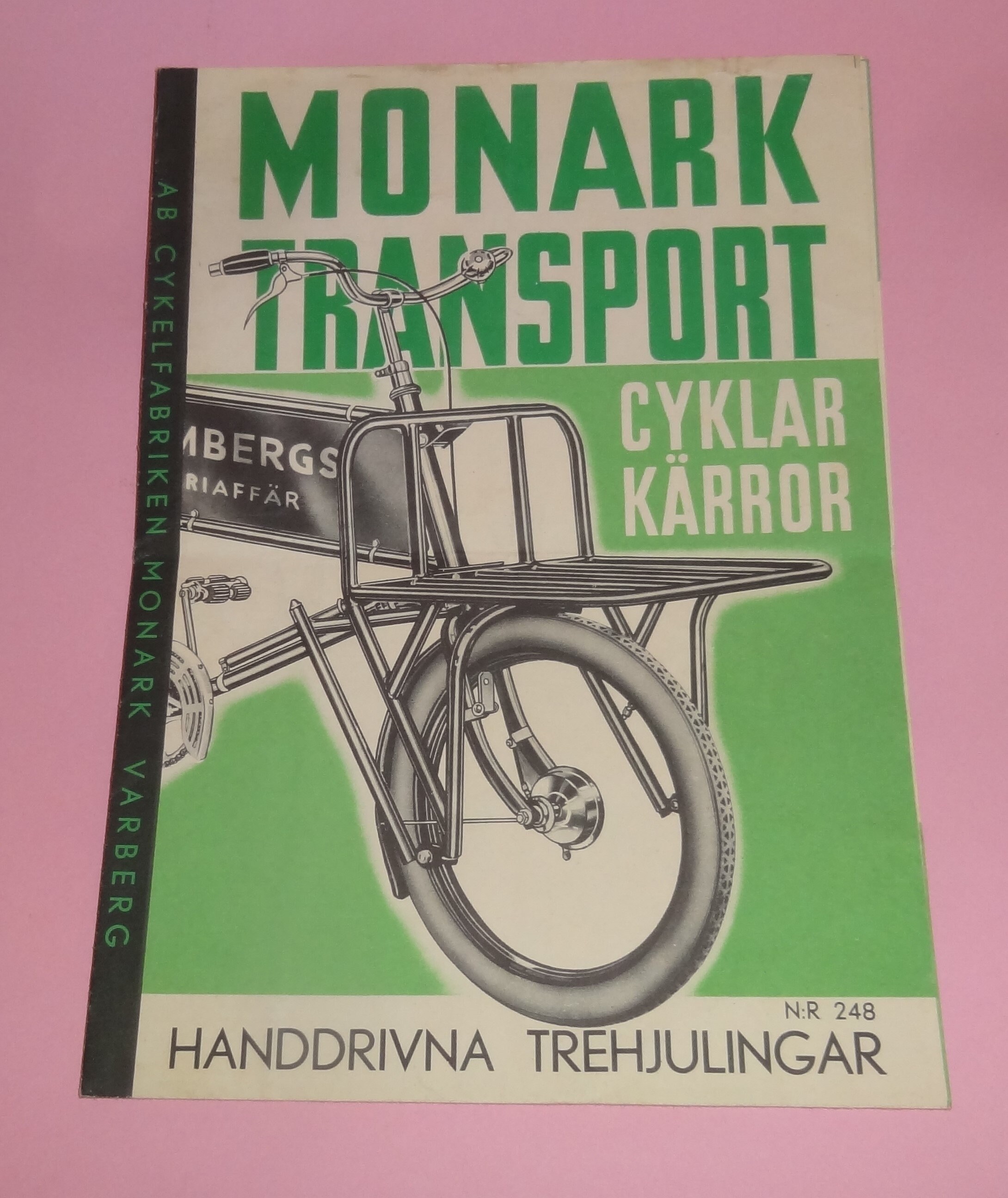 Vtg MONARK TRANSPORT BICYCLES Cyklar Karror Sweden Advertising Sales Broshure 1960's, Cyclists' Sales Leaflet, Old Vehicles Bike Brochure
