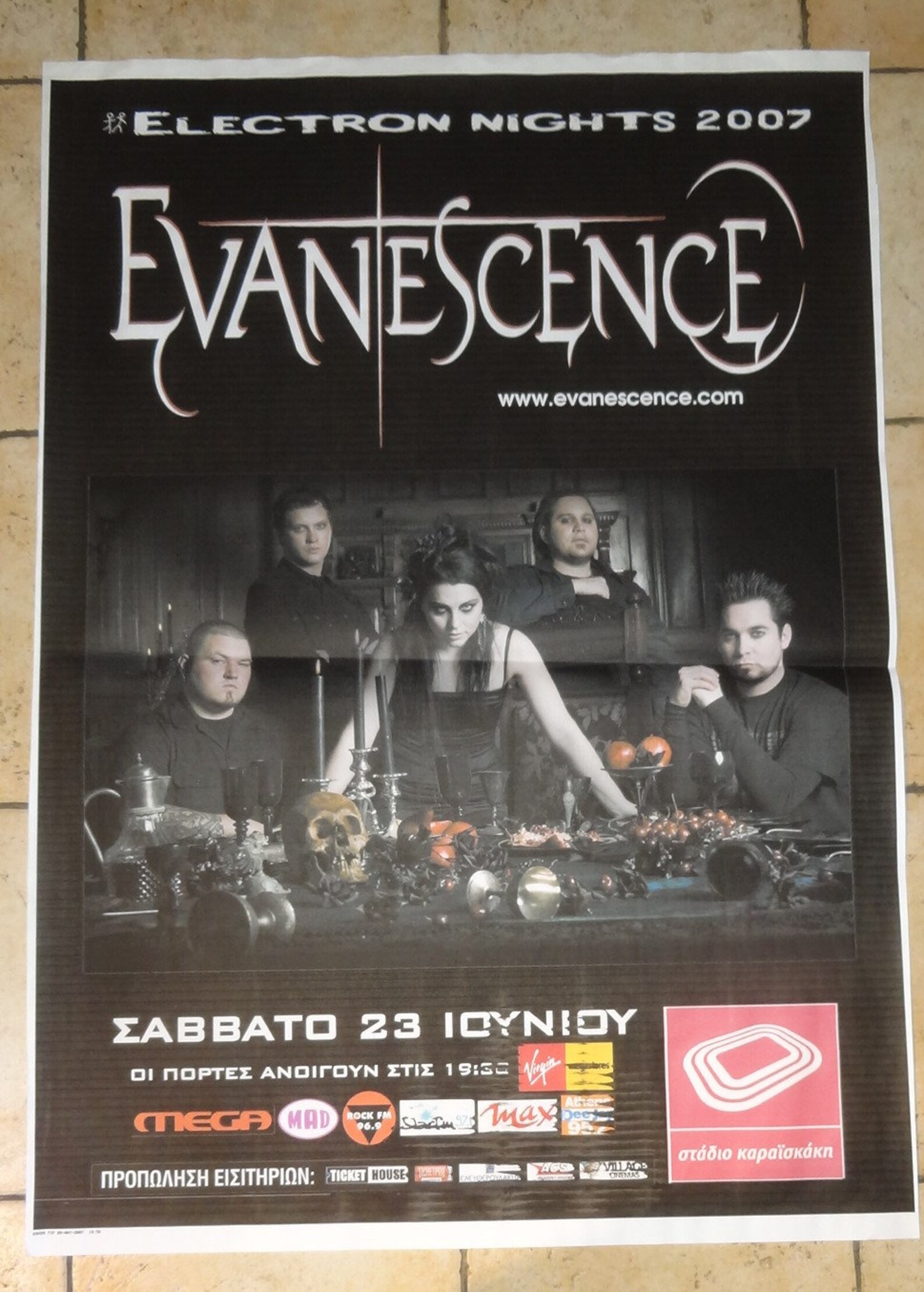 ORIGINAL EVANESCENCE POSTER Live Concert Rock Metal Band 2007 ...