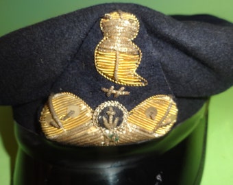 Antique GREEK MILITARY HAT School Cap Greece 1900&#39;s, Old Greek Πηλίκιον Σχολαρχείου Black Felt Boys School Hat, Old Military Hat Cap 1900&#39;s