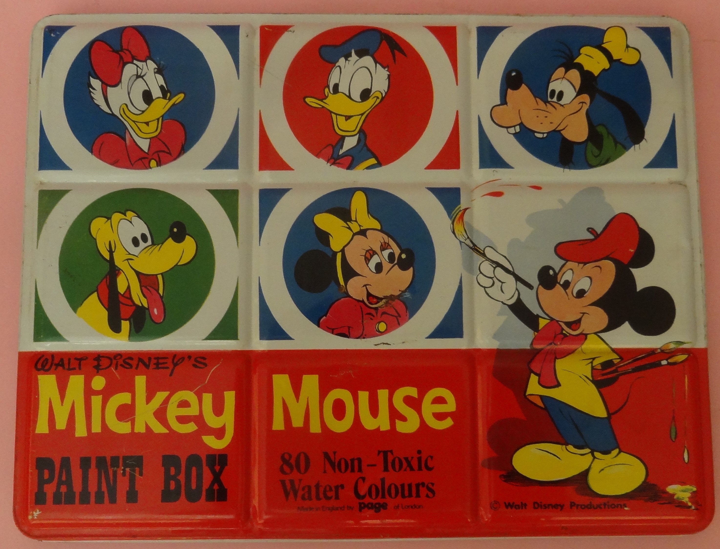 ♥ WALT DISNEY'S Mickey Mouse PAINT BOX ♥ Vintage Mickey Mouse Paint Box 1928–1978 – Disney 50th