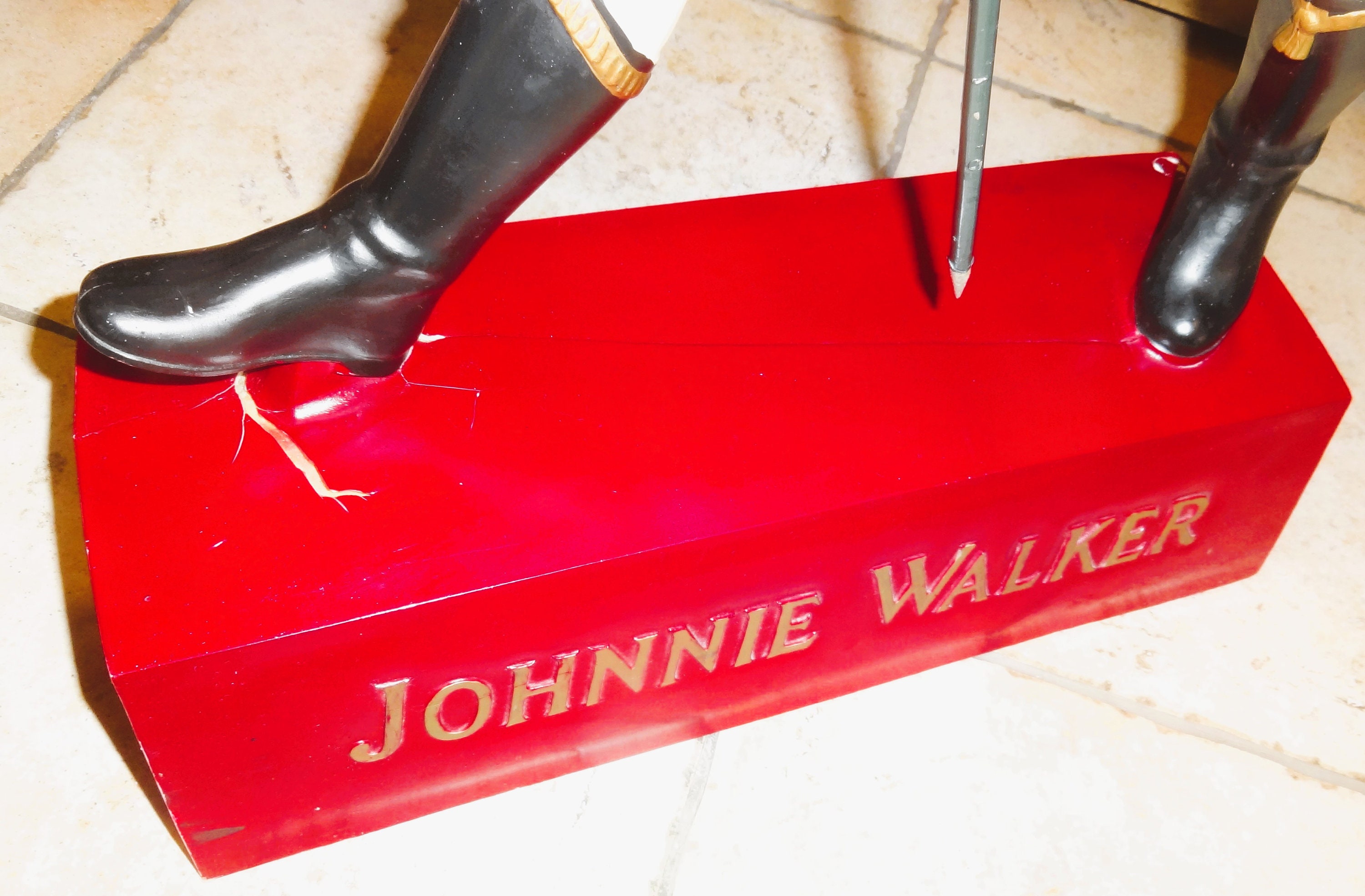 ヴィンテージ　Johnnie Walker 置物 Johnnie Walker Statue Rare Wooden Advertising Display Hand