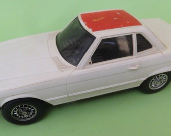 MERCEDES 350 SL, coche griego KV Vasiliades B/0 de los años 70, antiguo coche coleccionable blanco y rojo Mercedes, regalo.