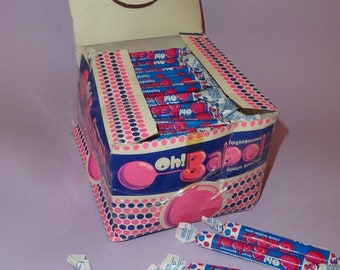 GRIECHISCHES KAUGUMMI Oh! Babol Fruit Flavor Pack w / 100 Stück Griechenland 1980er Jahre, griechische Kaugummis Minze in Box