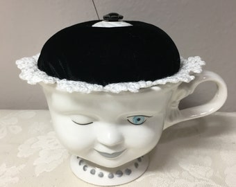 Bailey's cup pincushion