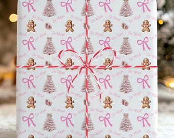 Gift Wrapping Paper, Christmas Wrapping Paper, Personalized Wrapping Paper, Gingerbread Wrapping Paper
