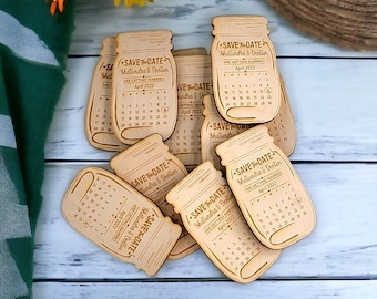 Save the Date Magnet, Save the Date, Mason Jar Save the Date, Rustic Wedding Magnetic, Wood Save the Date Magnet, Personalized Save the Date