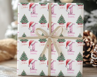 Personalized Wrapping Paper, Gift Wrapping Paper, Christmas Wrapping Paper, Gingerbread Wrapping Paper, Polar Bear Gift Wrapping Paper