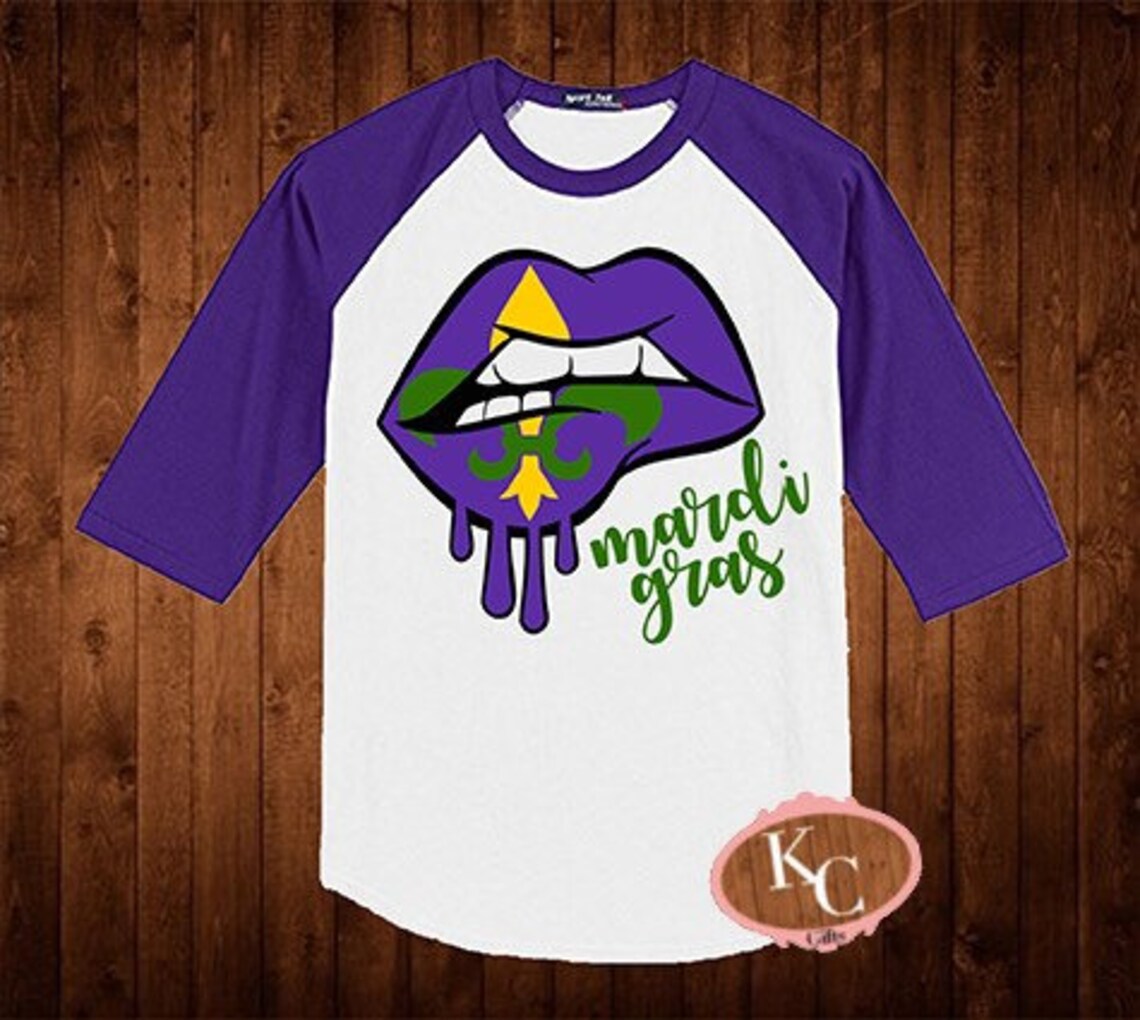 mardi gras raglan shirt