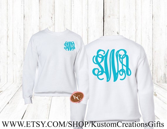 etsy monogram sweatshirt
