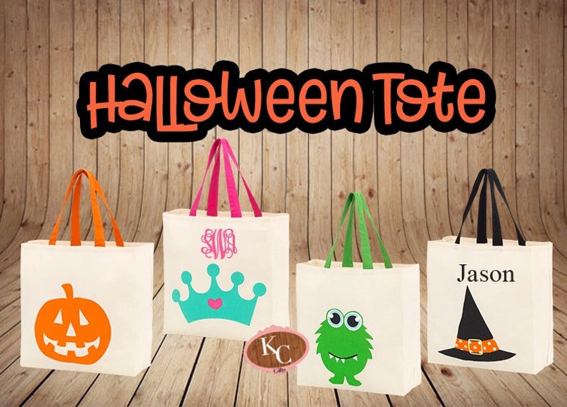Trick or Treat Bag Hocus Pocus, Halloween Trick or Treat Halloween Tote Bag Personalized Halloween Bag Halloween Tote