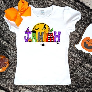 Kids Halloween Shirt, Kids Name Shirt, Kids Monogram Shirt, Girls Halloween Shirt, Boys Halloween Shirt, Kids Halloween Personalized T-shirt