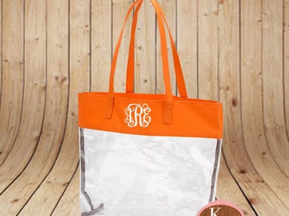 orange clear purse