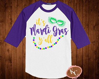 Mardi Gras Shirt, Mardi Gras, Cash Me Some Beads, Mardi Gras T-shirt, Custom Monogram Mardi Gras Raglan, Beads & Bling, Fat Tuesday