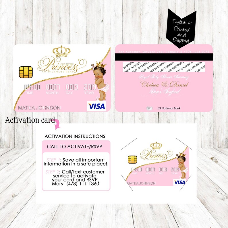Royal Princess Baby Shower Invitation Credit Card Etsy Royal Princess Baby Shower Invitation Credit Card Etsy