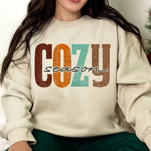 Felpa Cozy Vibes, Felpa autunnale, Felpa con cappuccio autunnale retrò, Maglioni autunnali da donna, Maglioni caldi, Camicie autunnali, Halloween autunnale da donna