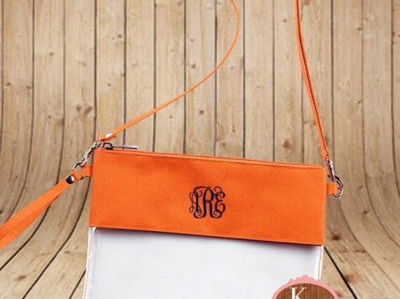 clear orange purse