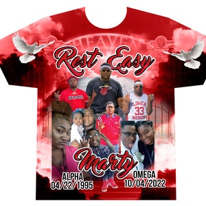 In Loving Memory, Rest in Peace Shirt, All Over 3D Shirt, Custom 3D Shirt, 3D Printing, RIP, Grief Gift, Funeral Shirt, Mourning