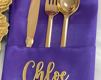 Acrylic Name Plate, Acrylic Place Card, Glitter Name Plate Acrylic, Mirror Gold Name Plate Acrylic, wedding Place Card, Laser Cut Names,