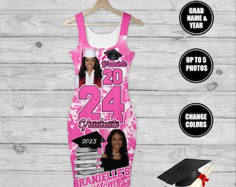 Short Sleeve Graduation 3D Dress
