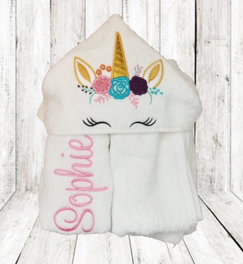 Beach Towel for Toddler Girls Kids Unicorn Hooded Bath Towel Etsy