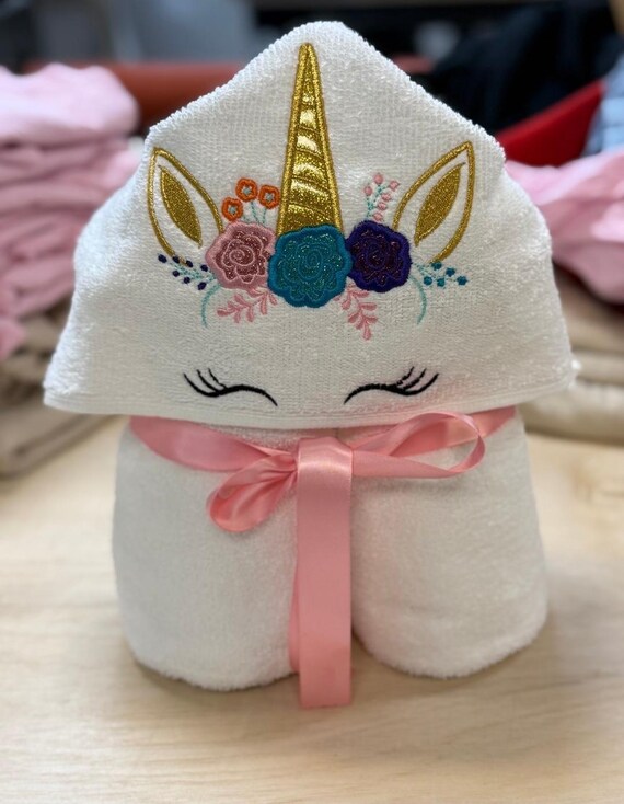 Asciugamano Con Cappuccio Per Bambini A Forma Di Unicorno – Morbido, 75x75 Cm, Per Spiaggia E Piscina