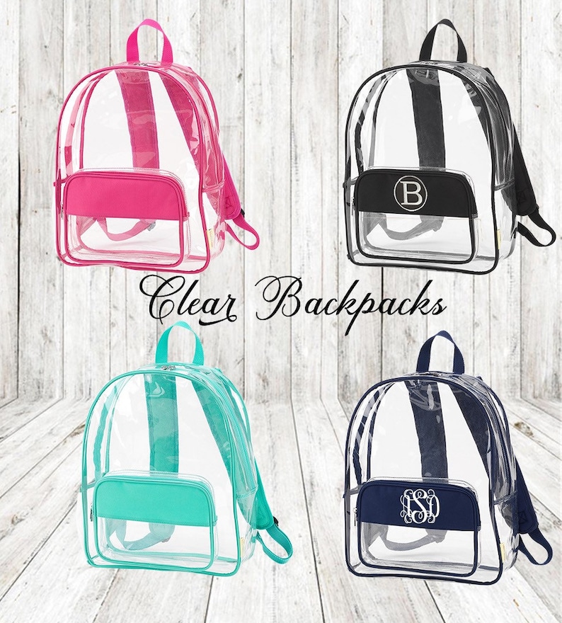 Monogram Clear Backpack for Girls and Boys Clear Backpack for Etsy