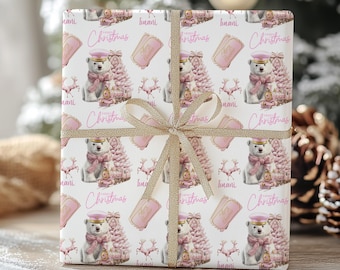 Gift Wrapping Paper, Christmas Wrapping Paper, Personalized Wrapping Paper, Gingerbread Wrapping Paper, Polar Bear Gift Wrapping Paper
