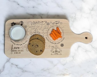 Personalized Santa Snack Tray, Christmas Eve Santa MINI Cookie Tray, Santa Cookie and Milk Tray, Dear Santa for Kids