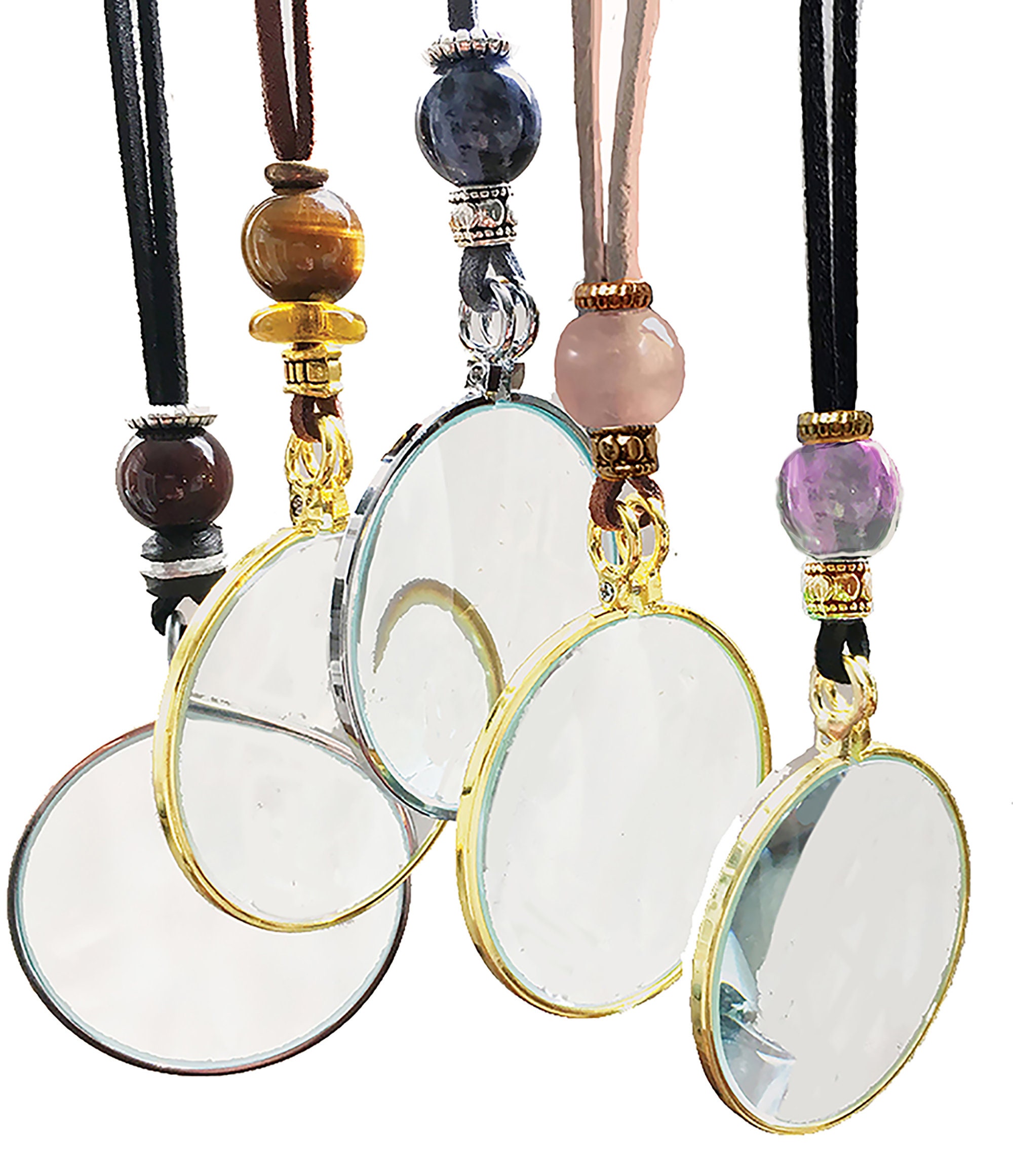 5.5 X 1.75 Glass Lens Necklace Magnifier With 36" Gold Chain - FREE US Shipping