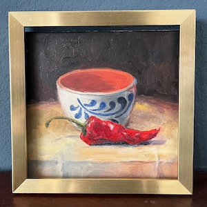 Piment, impression d&#39;art de la peinture à l&#39;huile originale