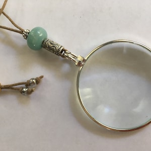 Magnifying Glass Necklace, Gem Stone, Long Necklace, Handmade La Loupe ByWendra