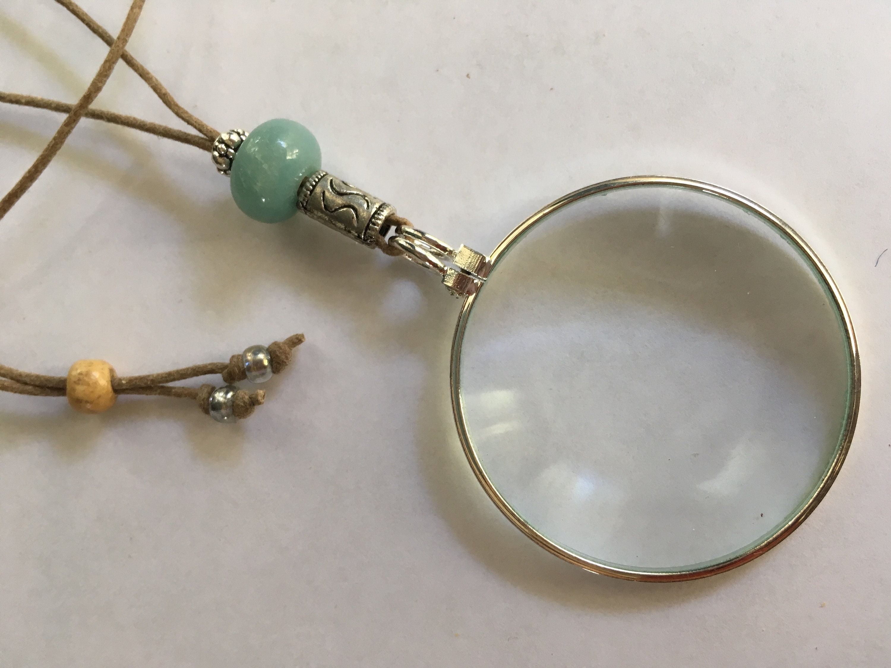 Magnifying Glass Necklace, Gem Stone, Long Necklace, Handmade La Loupe ByWendra