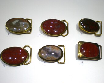 Vintage Agate Geode Slice Stone Slab Belt Buckle - Natural  display picture 1
