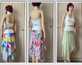 Chiffon skirts in four sizes and three different fabrics