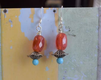 Orange and turquoise twirly skirt