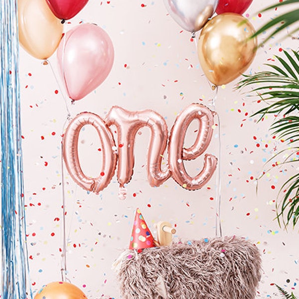 Rose Gold One 1er anniversaire 1 Ballon numéro, Ballons du 1er anniversaire, Décorations du premier anniversaire, Décorations du 1er anniversaire, Ballons pour enfants