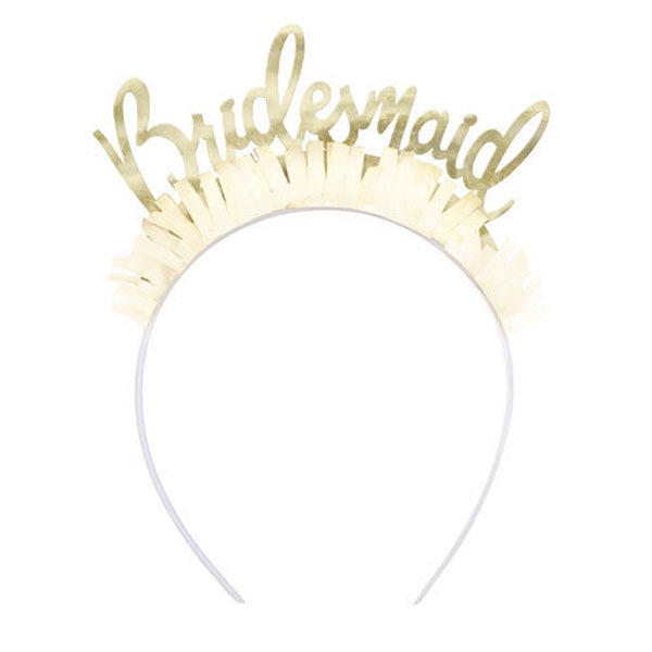 4 Brautjungfer Stirnbänder, Junggesellinnenabschied Tiara, Gold Brautjungfer Stirnband, Brautparty Tiara, Junggesellinnenabschied Tiara, Junggesellinnenabschied Requisiten