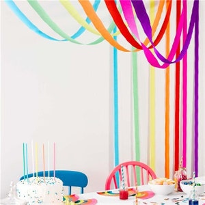 Rainbow Streamer Kit, Birthday Party Decorations, Bright Rainbow Decor, Children's Birthday Party, Rainbow Party Supplies