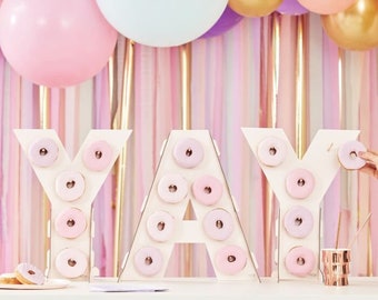 Blush Pink Donut Wall, Birthday Party Decorations, Hen Party Decorations, Wedding Decorations, Wedding Cake Alternative, Party Decorations