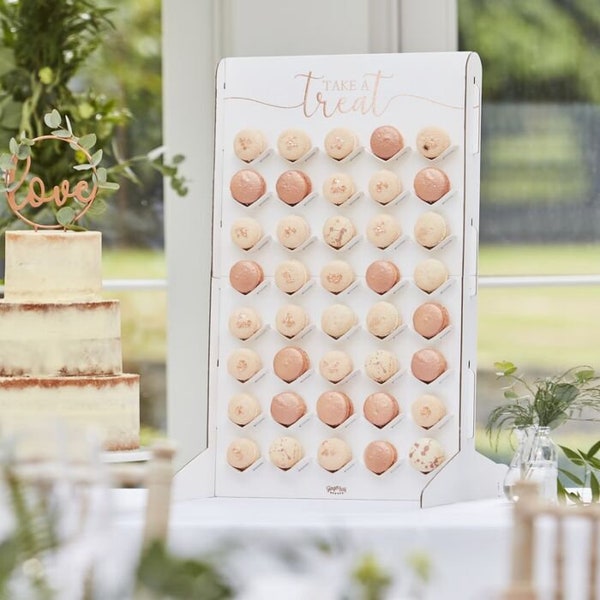 Rose Gold Macaron Stand, Rustic Wedding Decorations,Macaroon Display Decoration, Party Buffet, Wedding Cake Alternative, Party Decoration
