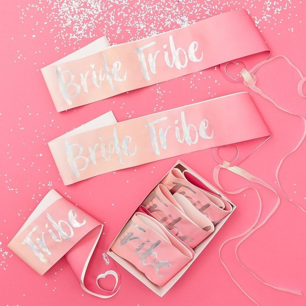 1 Pink Hen Party Sash, Bride Tribe Bachelorette Sash,  Bachelorette Party Sashes, Bridal Shower Sash, Hen Party Sashes, Bride Tribe Hen