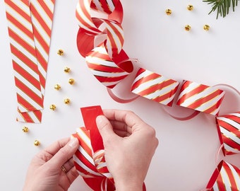 paper chains gold red pin stripe paper chains christmas paper chains festive chain garland kit christmas decorations christmas party - Christmas Chain Decorations paper chains gold red pin stripe paper chains christmas paper chains festive chain garland kit christmas decorations christmas party - Christmas Chain Decorations