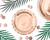 6 Rose Gold Plates, Birthday Party Plates 7 Inch, Hen Party Plates, Baby Shower Plates, Bridal Shower Plates, Engagement Party Plates