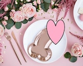 6 Rose Gold Hen Party Plates, Penis Plates, Team Bride Plates, Rose Gold Bachelorette Party, Bridal Shower Party Paper Plates